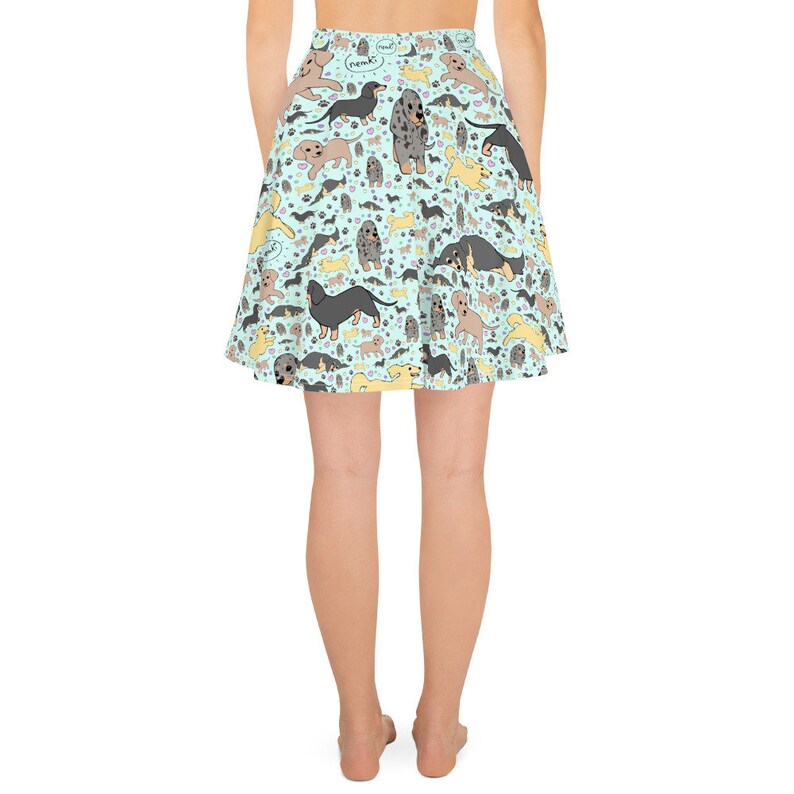 Cute Dachshund Skater Skirt Sausage Dog Skirts Women Ladies