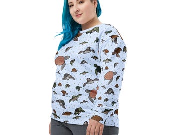 Cute Sea Turtle Sweater, Recycled Polyester