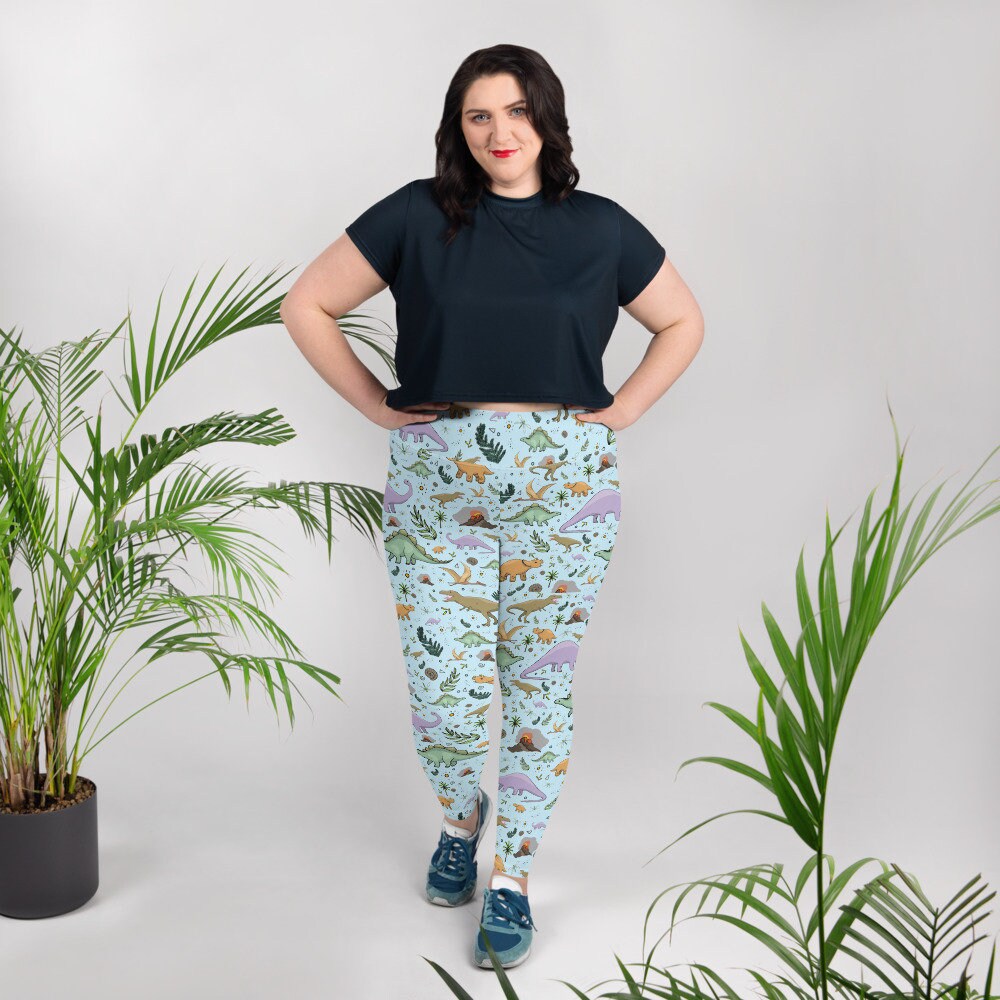 Dinosaur leggings 2025 plus size