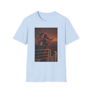 Camiseta de Deadpool y Wolverine con escena del Titanic de Marvel Rivals imagen 13