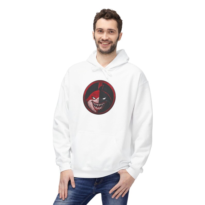 Jeffpool Landshark Deadpool Logo Hoodie | Marvel Rivals Graphic image 3