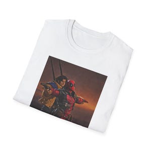 Camiseta de Deadpool y Wolverine con escena del Titanic de Marvel Rivals imagen 3