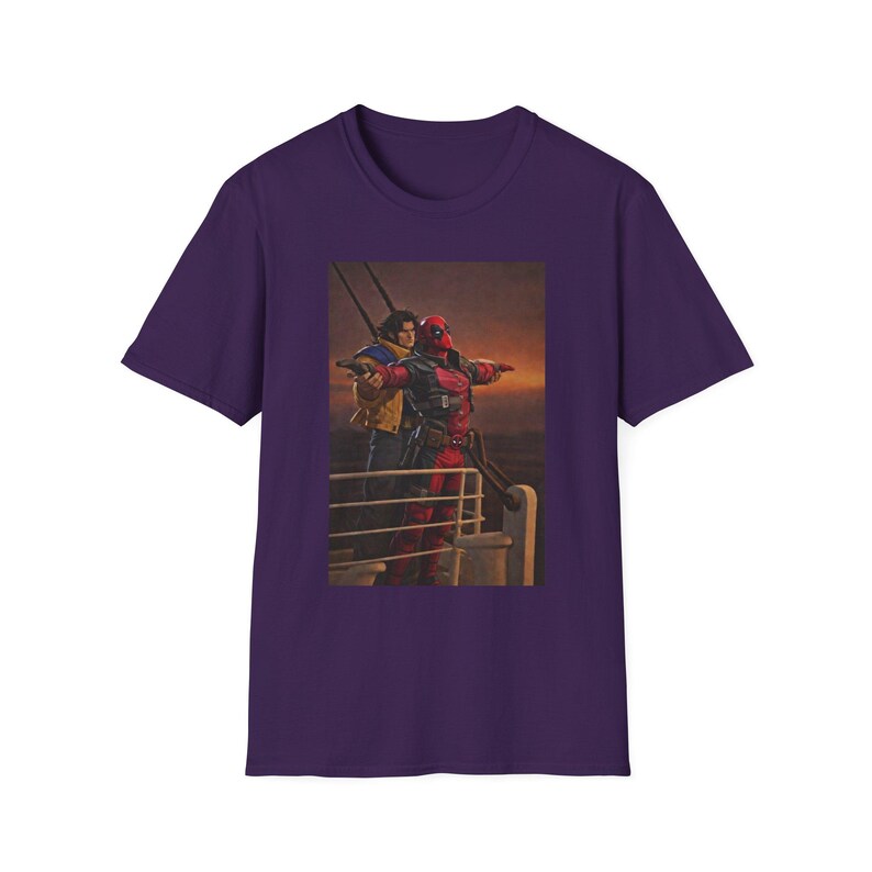 Camiseta de Deadpool y Wolverine con escena del Titanic de Marvel Rivals imagen 16