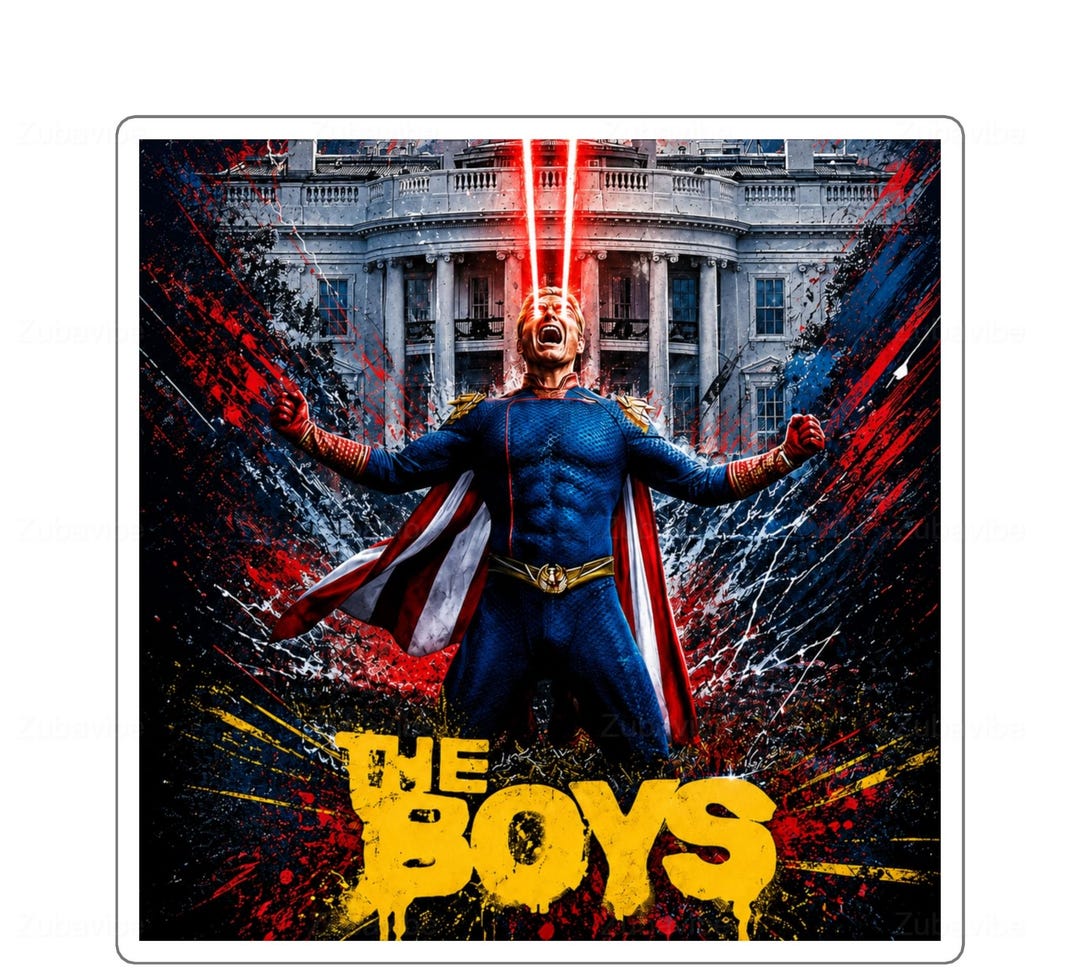 Homlander Flying Sticker The Boys Homelander V1 Sticker | Square Sticker, Gift for Fan - Etsy