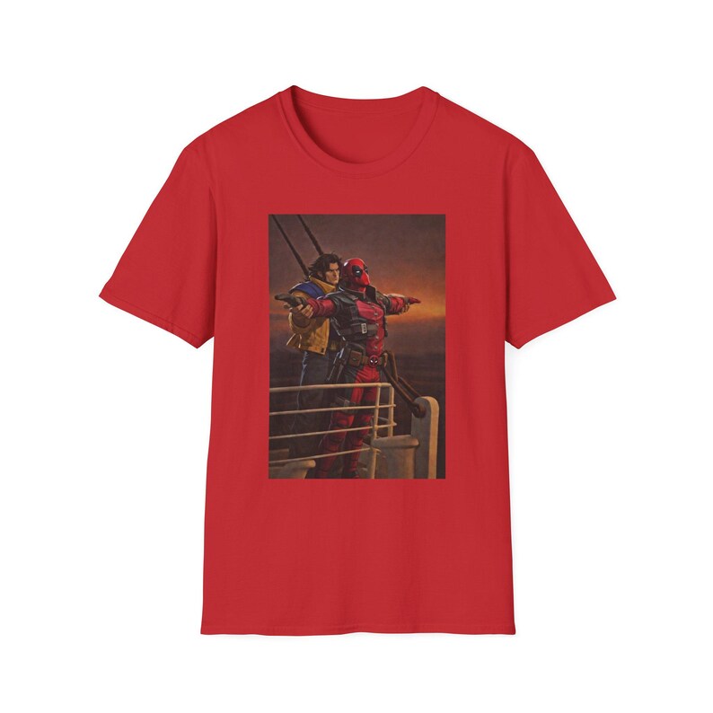 Camiseta de Deadpool y Wolverine con escena del Titanic de Marvel Rivals imagen 17