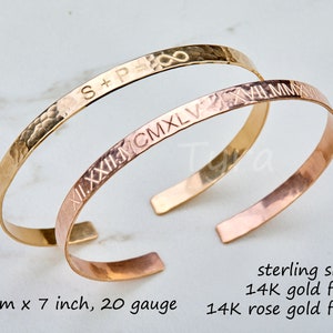 Engraved wedding date Bracelet,half cuff bracelet,Hammered Bar Bracelet,Inspirational Quote bar,Personalized gift,Anniversary bracelet