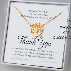 Presente para mãe do noivo, presente para sogra da noiva, mãe do noivo, colar de árvore genealógica, colar para mãe do noivo, nota personalizada