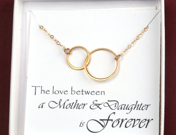 Karma circle necklace,Interlocked eternity Circle,Sisterhood gift,Mother daughter necklace,Mother's Day gift,best friend,custom jewelry card