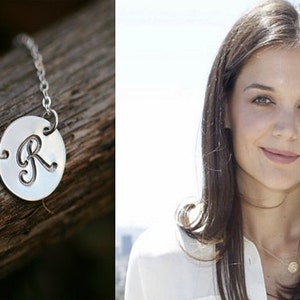 Personalized necklace,Initial Charm,Celebrity Style Necklace,Celebrity initial necklace,Bridesmaid gifts,Wedding bridal Jewelry image 2