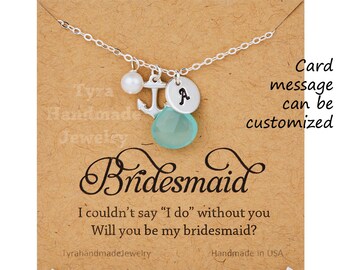 Anchor initial necklace,bridesmaid gift,hand stamped monogram,custom font,custom birthstone,Strength hope anchor,Personalized,Bridal Jewelry