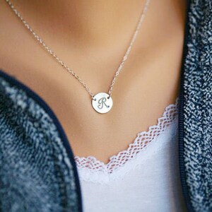 Personalized necklace,Initial Charm,Celebrity Style Necklace,Celebrity initial necklace,Bridesmaid gifts,Wedding bridal Jewelry image 3