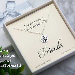 Leven reis kompas ketting met afstuderen kaart, felicitatie afstuderen geschenken, kompas charme, zusterschap, BFF, zussen geschenk, klasse van 2017