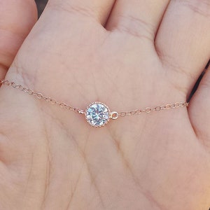 Sale-Tiny dot necklace,CZ necklace,silver,gold,rose gold necklace,Diamond cut tiny dot Necklace,Bridesmaid gifts,Wedding Bridal Jewelry