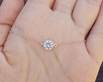Sale-Tiny dot necklace,CZ necklace,silver,gold,rose gold necklace,Diamond cut tiny dot Necklace,Bridesmaid gifts,Wedding Bridal Jewelry
