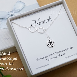 Unendlich Kompass Halskette, Unendlichkeit Y-Kette, Kompass Halskette, Abschlussgeschenk, Freundschaft Halskette, Abschlussgeschenk, Brautjungfer Geschenk
