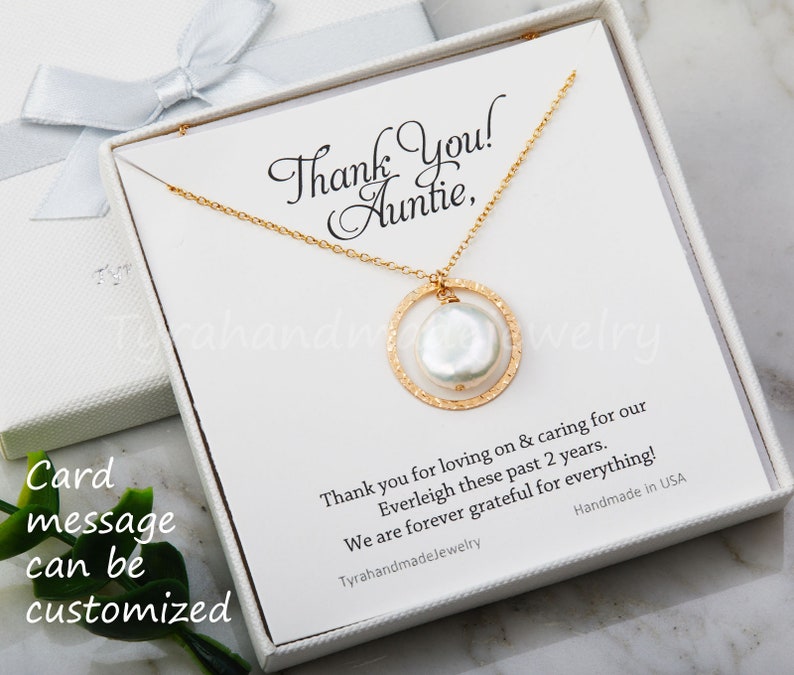 Karma necklace,Coin pearl necklace,bridesmaid gifts,mothers gift,Hammered karma cirle,encircled coin pearl,best friend gift,circle pendant image 3