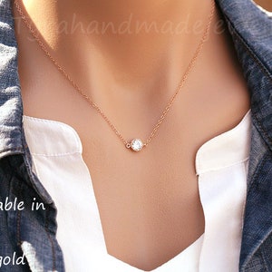 Sale-Tiny dot silver or gold or rose gold necklace,Small Karma,Diamond cut tiny dot Necklace,Bridesmaid gifts,Wedding Bridal Jewelry