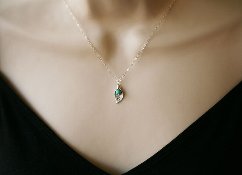 Set of 7,Personalized,Monogram necklace,Calla lily necklace,custom initial /& birthstone,bridal Wedding Jewelry,Flower girl gift,Bridesmaid