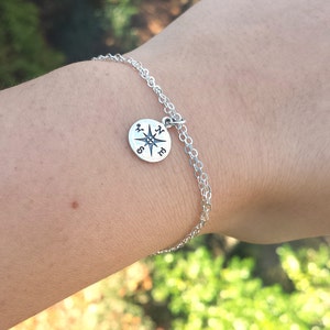 Kompass, Silber oder Gold, freundschaftsarmband, Abschlussgeschenk, Schwesternschaft Geschenk, brautjungferngeschenk, Abschluss Geschenke, benutzerdefinierte Schmuck-Karte