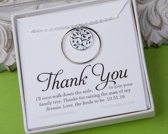 Mother of the Groom gift, Gift for mother in law from bride, mother of the groom, family tree Karma necklace, necklace for mother of groom