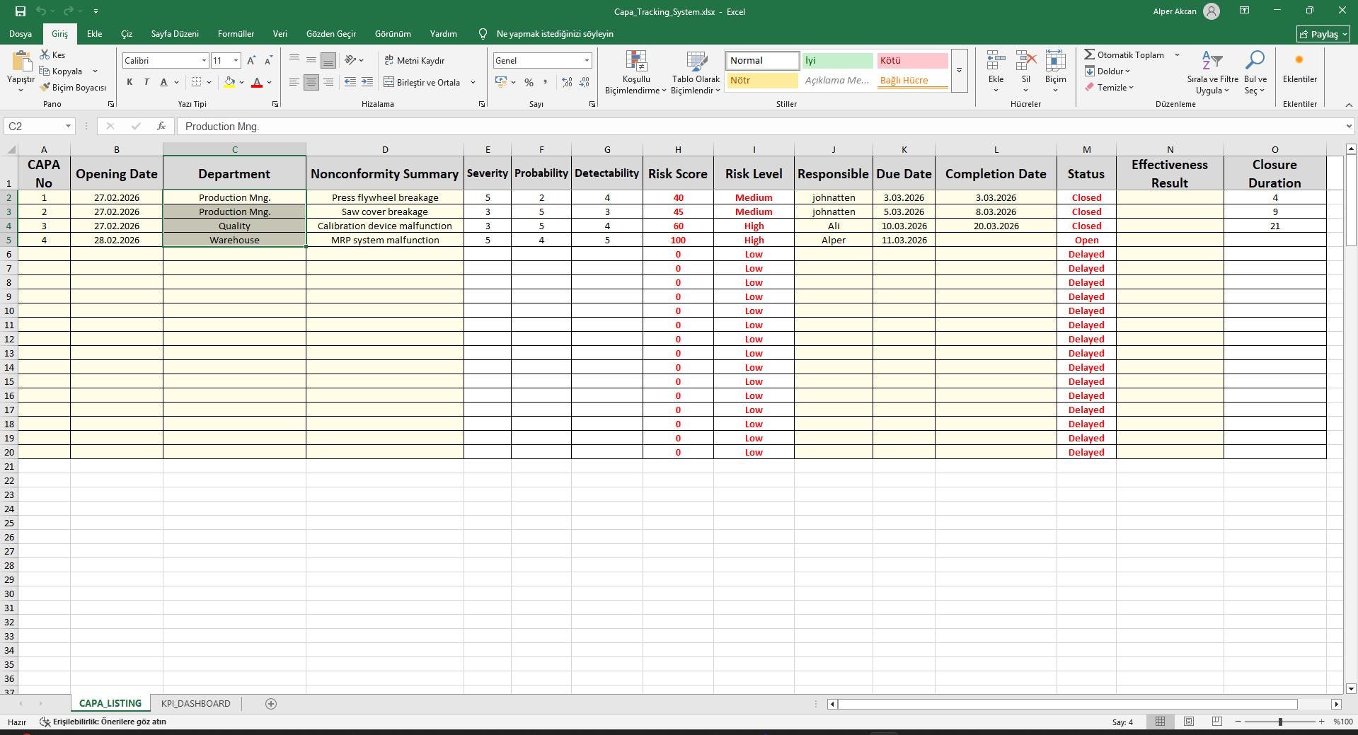 ISO 9001 CAPA Template | Corrective & Preventive Action Form | QMS ...