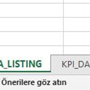 May include: Screenshot of a spreadsheet program interface. The tab labeled "CAPA_LISTING" is highlighted in green. Other tabs include "KPI_DASHBOARD" and a plus sign. The bottom left corner displays "Hazır" and accessibility information.