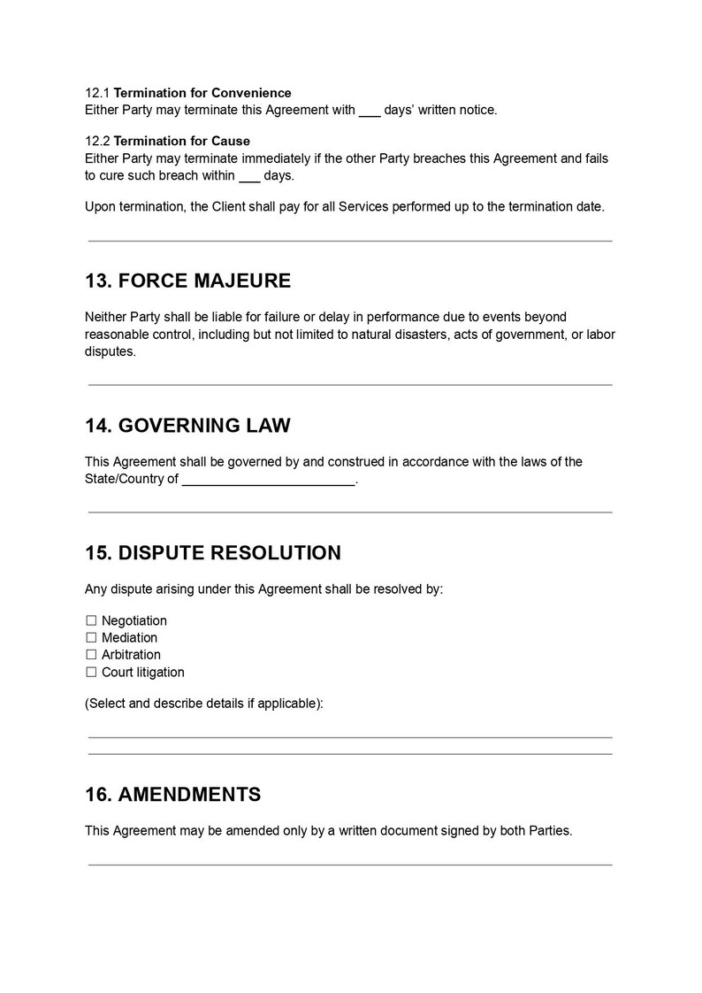 Editable Service Contract Template | Client & Contractor Agreement (PDF ...