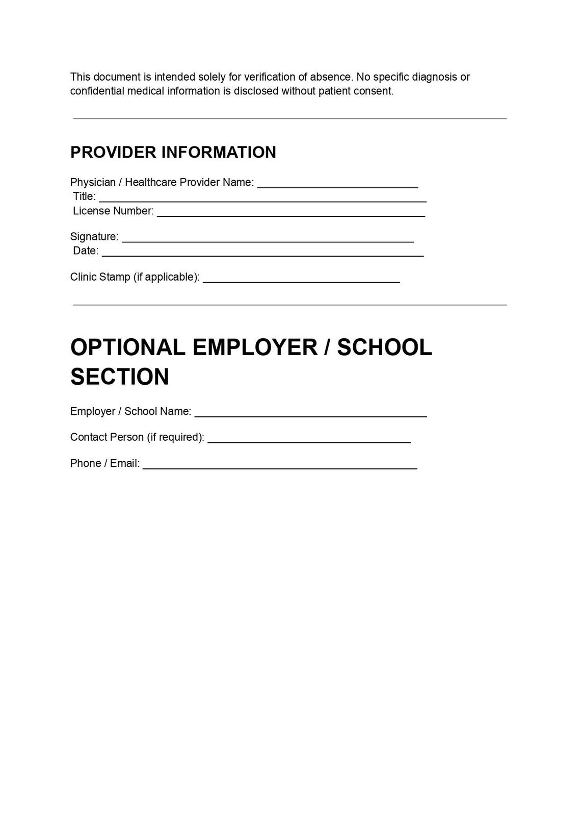 Editable Doctor Excuse Note Template | Medical Absence Form (PDF/DOC ...