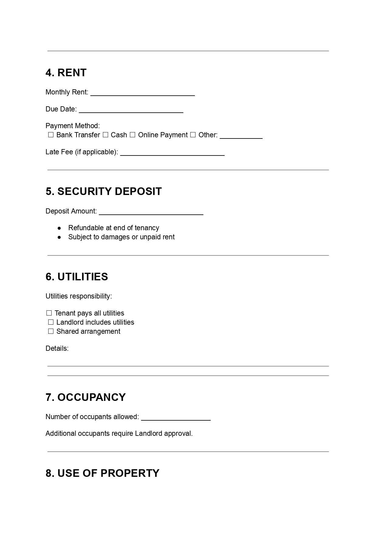 House Rent Formate Buy House Rental Agreement Template Editable DOC PDF Online in India - Etsy