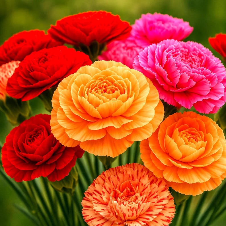 600 Carnation Spring Mix Seeds – Double Bloom Dianthus Flowers for ...