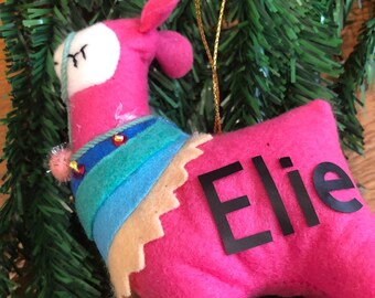 llama ornament- llama lover gift- llama lovers gift- llama Christmas ornament- Christmas ornament llama- personalized llama ornament- llama