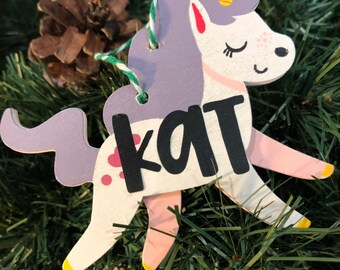 unicorn ornament- personalized unicorn ornament- unicorn personalized ornament- unicorn ornament personalized- unicorn Christmas ornament