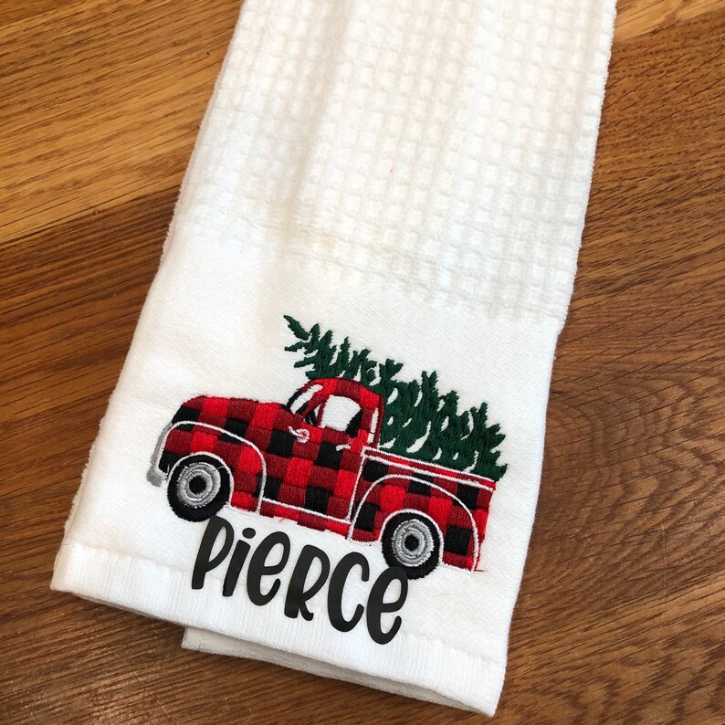 Red Truck Towel Red Truck Hand Towel Red Truck Kitchen Etsy