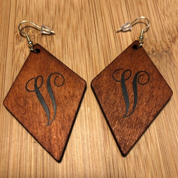 Etsy monogram deals earrings