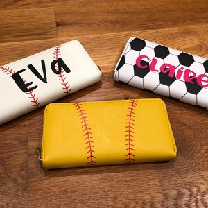 Billetera deportiva- billetera de fútbol- billetera de béisbol- billetera de softbol- regalo para amantes del fútbol- regalo para amantes del béisbol- regalo para amantes del softbol- regalo para el fútbol