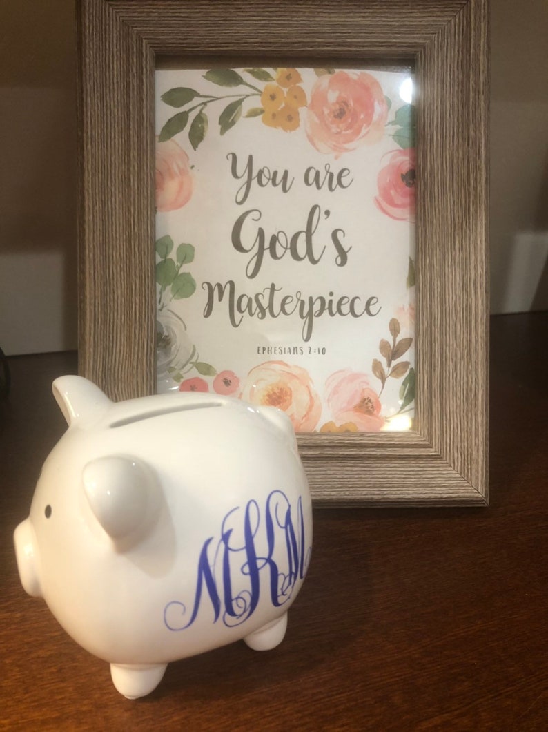 Piggy Bank Baby Shower Gift Newborn Gift Monogrammed Bank Etsy