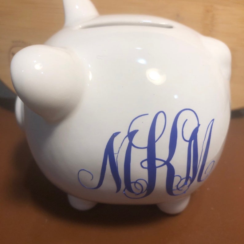 Piggy Bank Baby Shower Gift Newborn Gift Monogrammed Bank Etsy