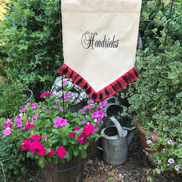 Embroidered Garden Flags Etsy