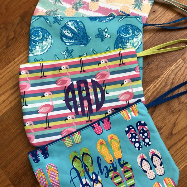 Bikini bag- wet bag- monogrammed wet bag- monogrammed bikini bag- personalized wet bag- wet bikini bag- bridal party gift- wet dry bag