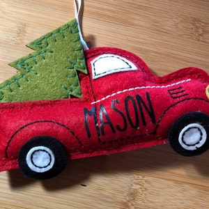Old red truck ornament- red truck ornament- red truck decor- personalized red truck ornament- personalized truck ornament