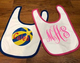 Bib-monogrammed bib-baby bib-personalized bib- customized bib-baby shower-baby gift-baby girl gift-baby boy gift