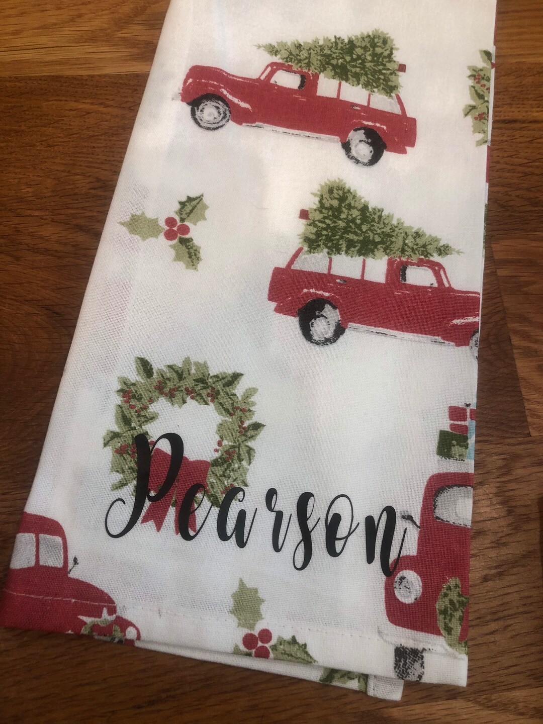 Red Truck Towel Red Truck Hand Towel Red Truck Kitchen Etsy
