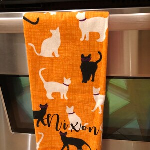 kitchen towel fall hand towel monogrammed towel Halloween fall towel Halloween dish towel personalized fall towel personalized towel image 3