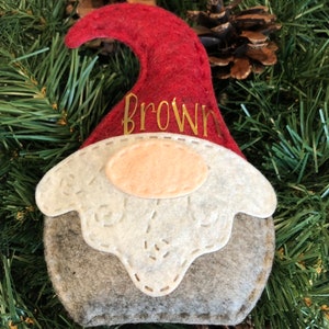 Gnome ornament- personalized gnome ornemant- gnome ornament personalized- monogram gnome ornamet- gnome lover gift