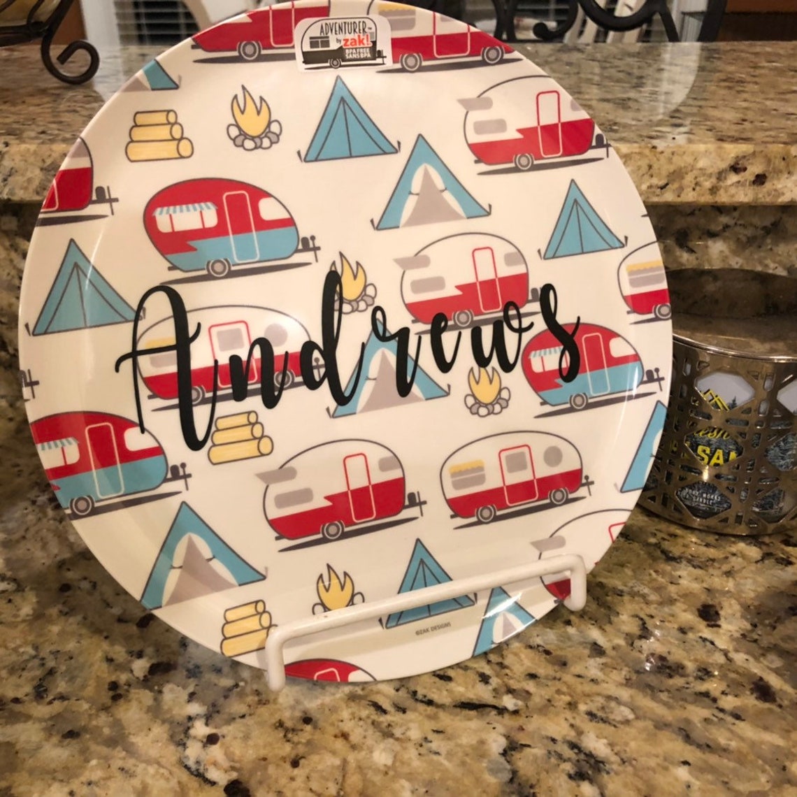 Camping Decor Camping Plate Camper Plate Personalized Etsy UK