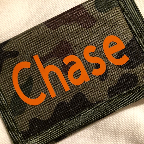 Personalized kids wallet- camouflage wallet- canvas wallet- boys wallet- personalized wallet- kids wallet- childs wallet- wallet camouflage