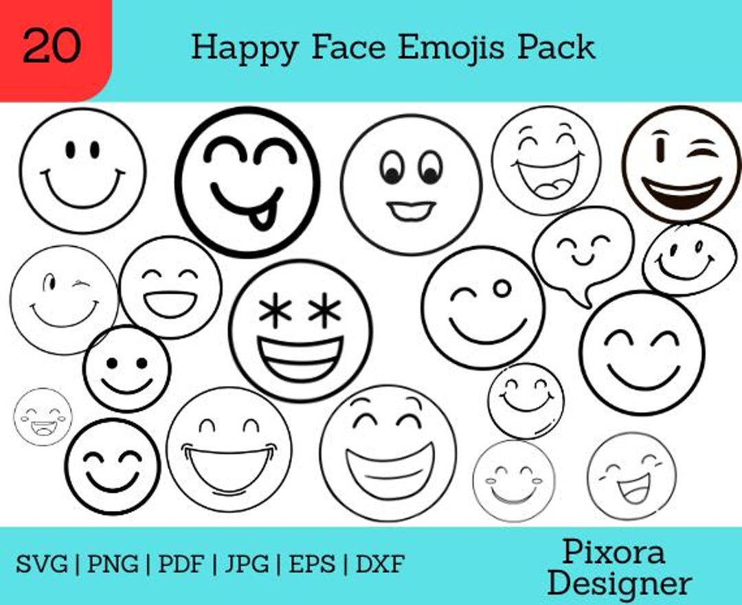 Happy Face SVG | Smile Emoji Cut File | Cricut Silhouette Design | Easy ...