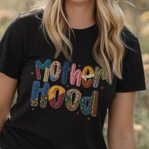 moederschap patchwork png, patchwork letters, mama patchwork, vintage bloemenquiltstijl, moederschap png-bestand.