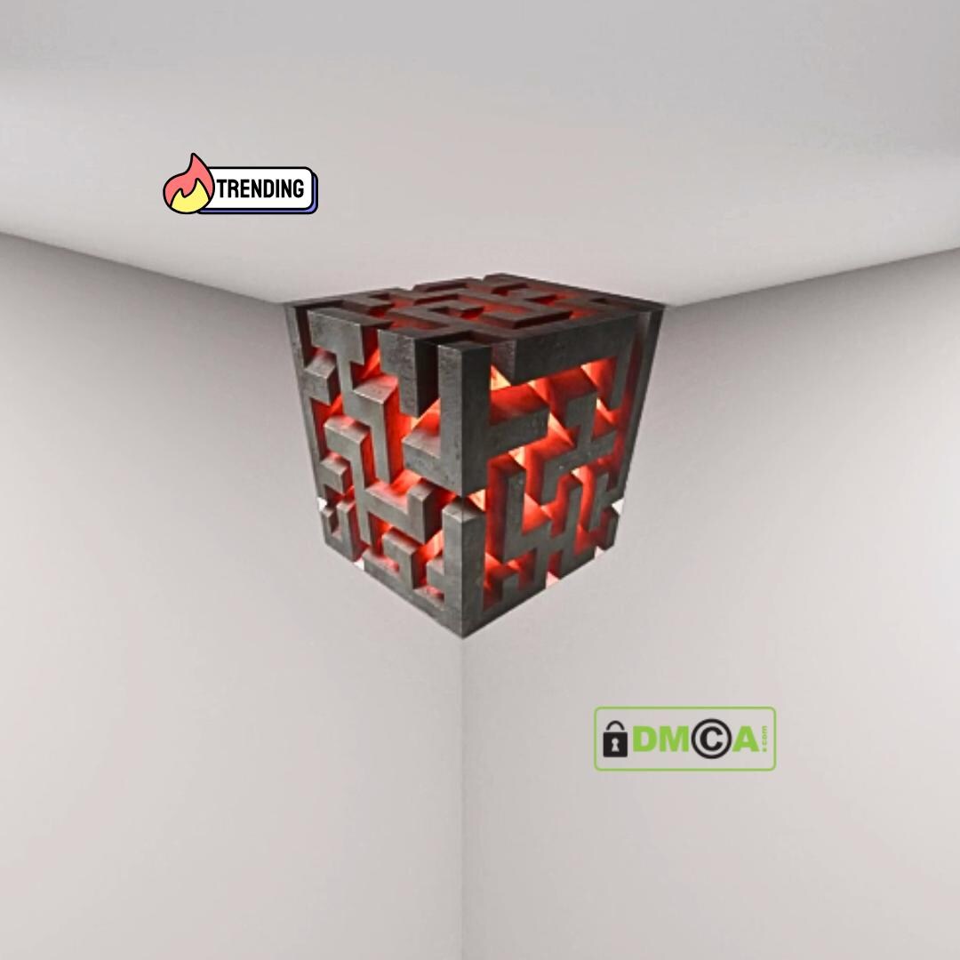 Viral 3D Cube Illusion | Geometric Maze Abstract Wall Decal Design PDF ...
