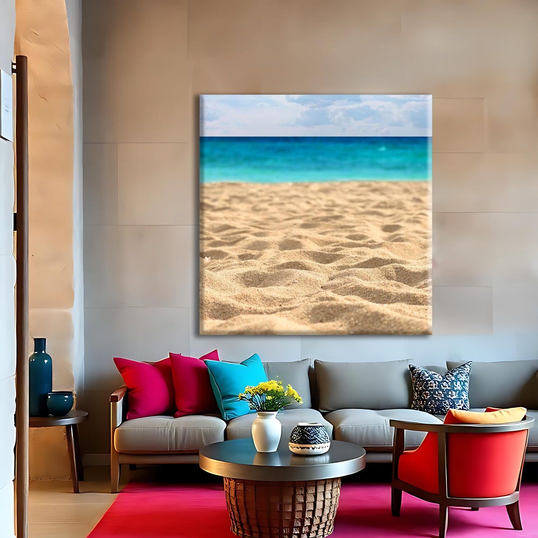 Beach Wall Art Canvas Print, Ocean Sand Landscape Photography, Tropical ...